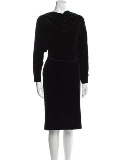 Pre-owned Alaïa Cowl Neck Midi Length Dress W/ Tags In Black