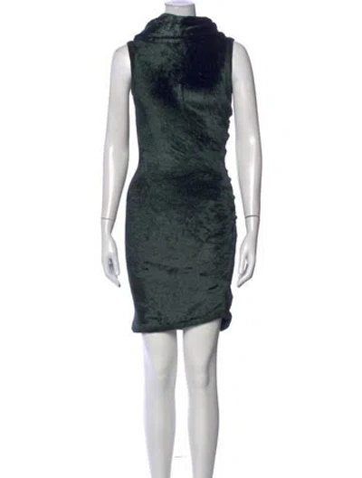 Pre-owned Alaïa Cowl Neck Mini Dress In Green
