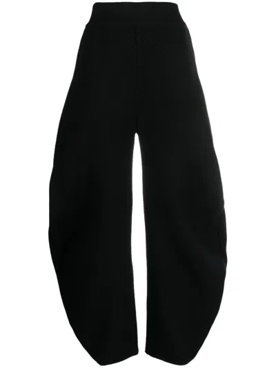 Alaïa Round Wool Blend Trousers In Black