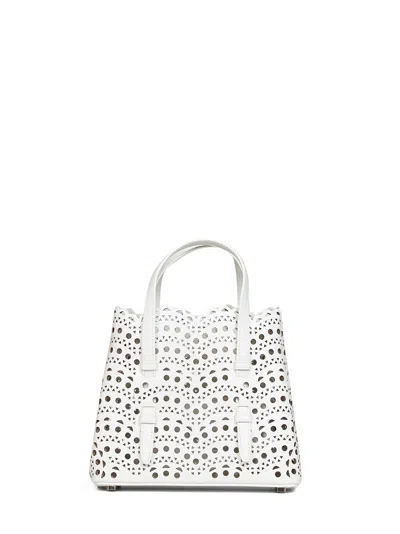 Alaïa Cream Mina 20 Small Tote Bag In White