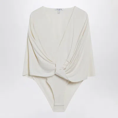 Alaïa Alaia Cream Viscose Bodysuit With Hood Women In White