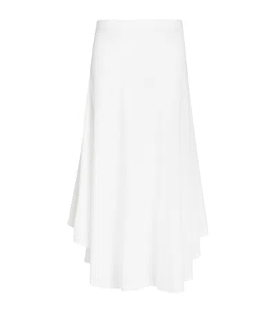 Alaïa Crepe Asymmetric Maxi Skirt In White