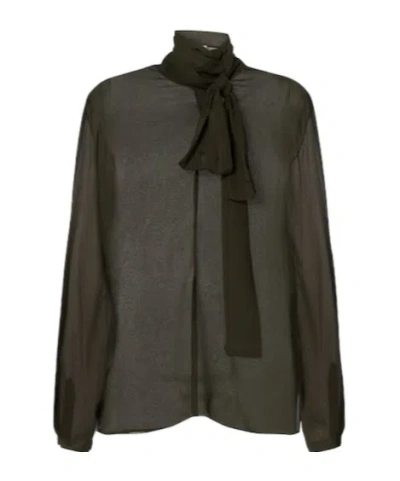 Alaïa Crêpe Georgette Blouse In Black