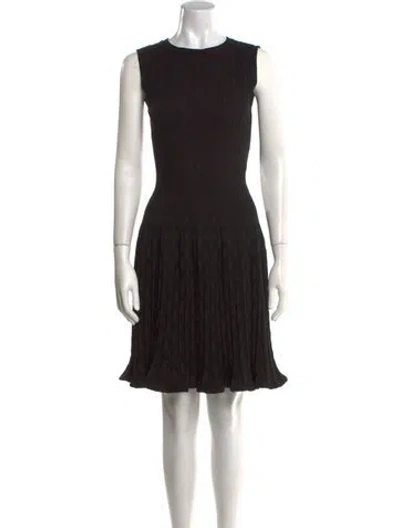 Pre-owned Alaïa Crew Neck Knee-length Dress In Black