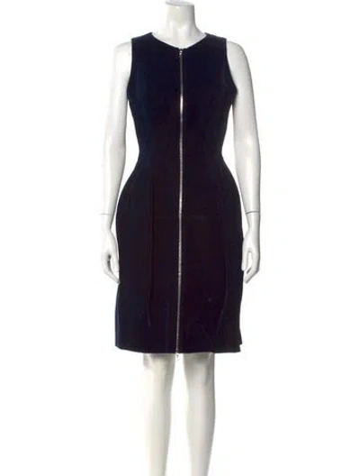 Pre-owned Alaïa Crew Neck Knee-length Dress In Black