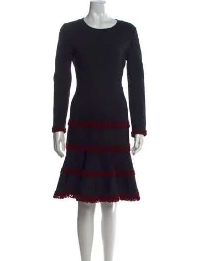 Pre-owned Alaïa Crew Neck Knee-length Dress In Black