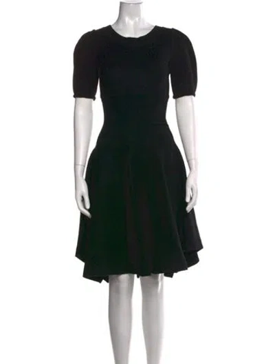 Pre-owned Alaïa Crew Neck Knee-length Dress In Black