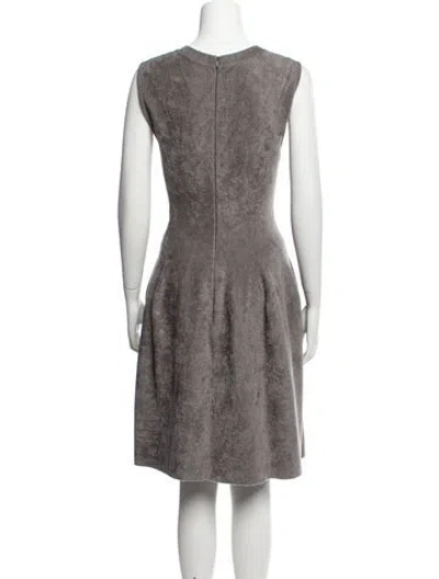 Pre-owned Alaïa Crew Neck Knee-length Dress In Gray