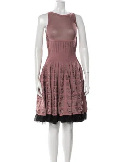 Pre-owned Alaïa Crew Neck Knee-length Dress In Pink