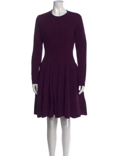 Pre-owned Alaïa Crew Neck Knee-length Dress In Purple