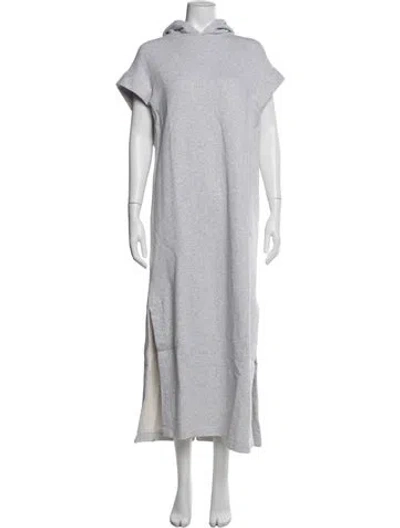 Pre-owned Alaïa Crew Neck Long Dress In Gray