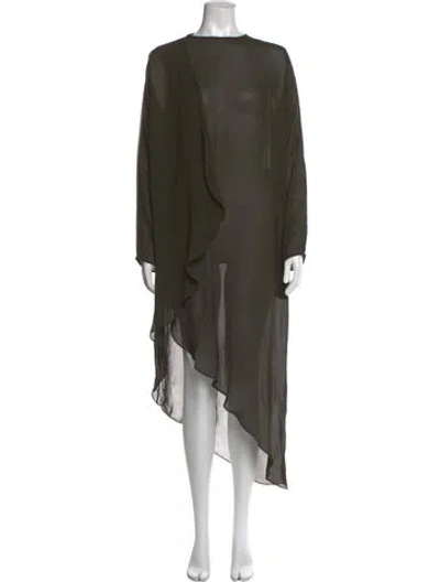 Pre-owned Alaïa Crew Neck Long Dress In Green