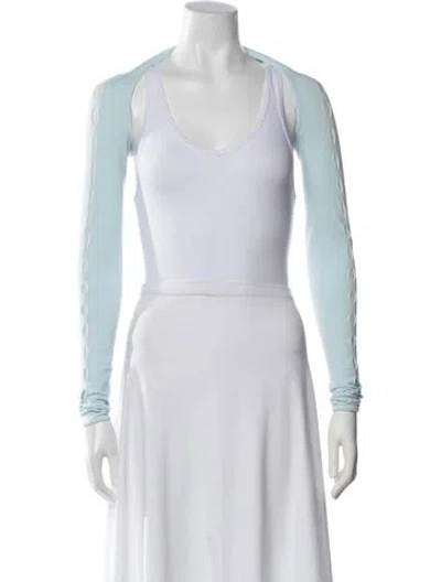 Pre-owned Alaïa Crew Neck Long Sleeve Top W/ Tags In White
