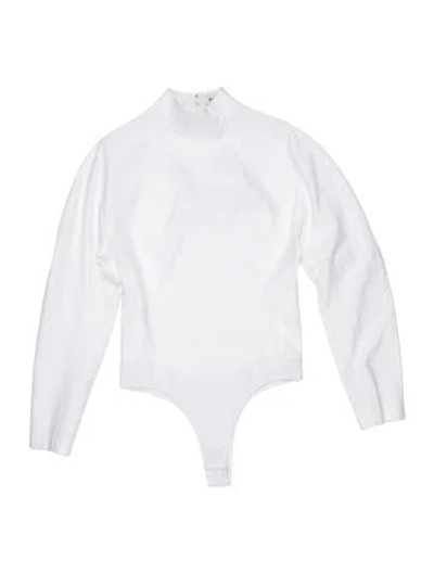 Pre-owned Alaïa Crew Neck Long Sleeve Top In White