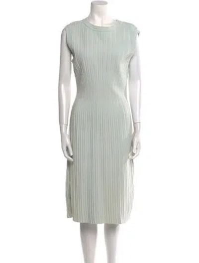 Pre-owned Alaïa Crew Neck Midi Length Dress In Green