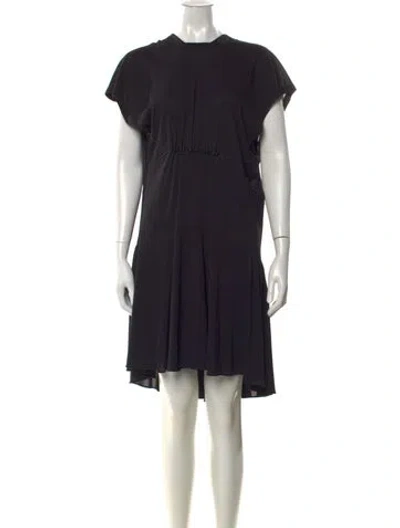 Pre-owned Alaïa Crew Neck Mini Dress In Black
