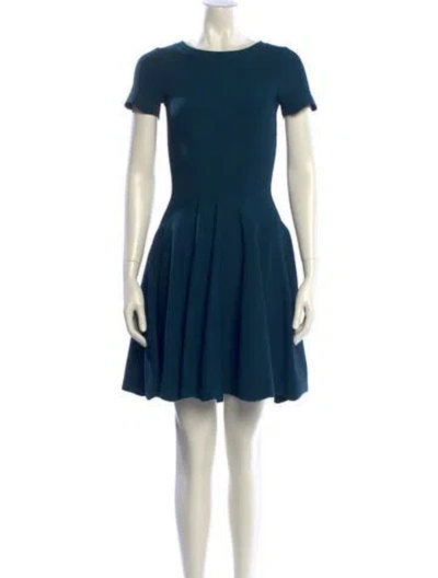 Pre-owned Alaïa Crew Neck Mini Dress In Green