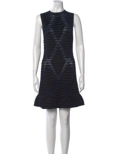 Pre-owned Alaïa Crew Neck Mini Dress In Multi