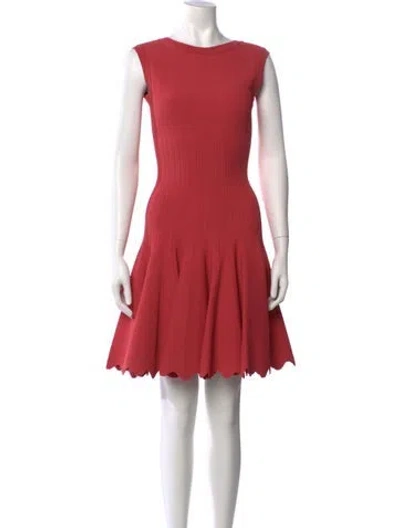 Pre-owned Alaïa Crew Neck Mini Dress In Pink