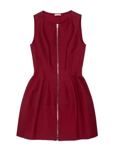 Pre-owned Alaïa Crew Neck Mini Dress In Red