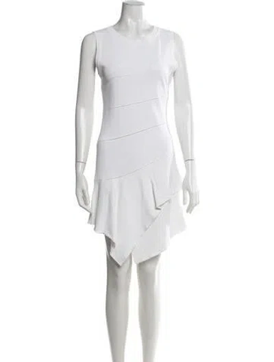Pre-owned Alaïa Crew Neck Mini Dress In White