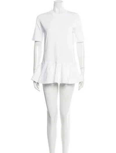 Pre-owned Alaïa Crew Neck Mini Dress In White