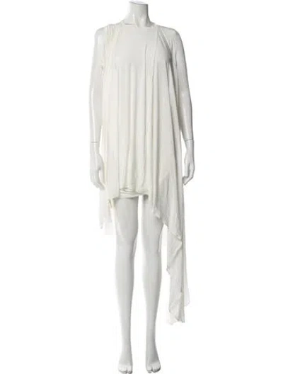 Pre-owned Alaïa Crew Neck Mini Dress In White