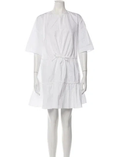 Pre-owned Alaïa Crew Neck Mini Dress In White