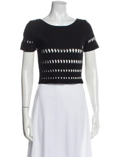 Pre-owned Alaïa Crew Neck Short Sleeve Crop Top In Multi