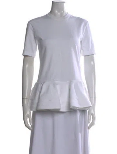Pre-owned Alaïa Crew Neck Short Sleeve Top In White