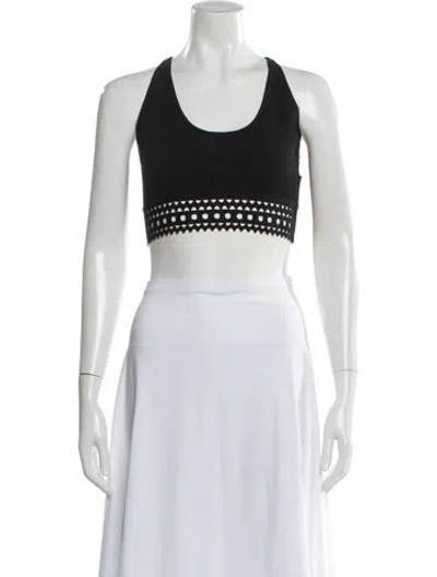 Pre-owned Alaïa Crew Neck Sleeveless Sports Bra In Black