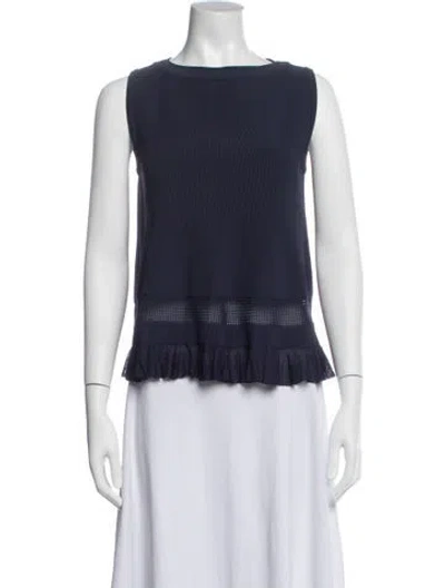 Pre-owned Alaïa Crew Neck Sleeveless Top In Blue
