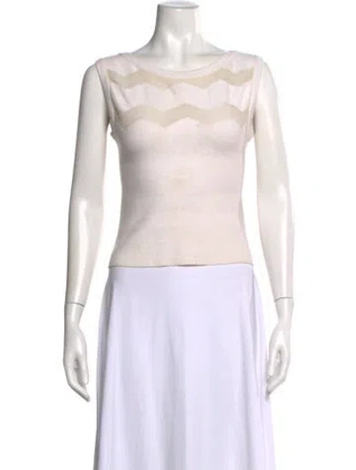 Pre-owned Alaïa Crew Neck Sleeveless Top In Neutral