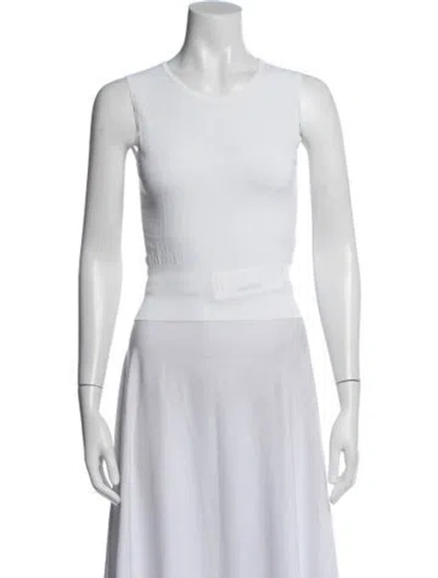 Pre-owned Alaïa Crew Neck Sleeveless Top In Neutral