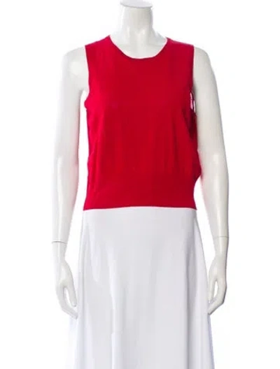 Pre-owned Alaïa Crew Neck Sleeveless Top In Red