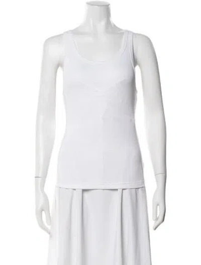 Pre-owned Alaïa Crew Neck Sleeveless Top W/ Tags In White
