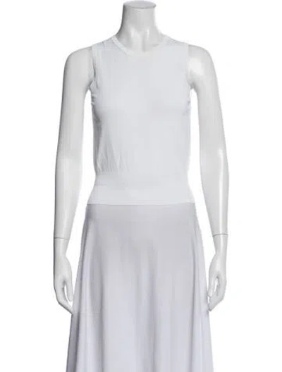 Pre-owned Alaïa Crew Neck Sleeveless Top In White