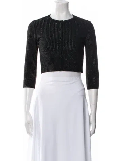 Pre-owned Alaïa Crew Neck Sweater In Black