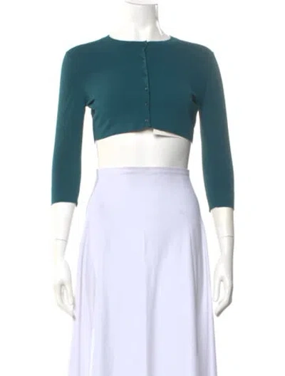 Pre-owned Alaïa Crew Neck Sweater In Blue