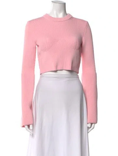 Pre-owned Alaïa Crew Neck Sweater In Pink