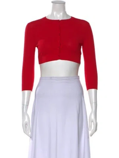 Pre-owned Alaïa Crew Neck Sweater In Red