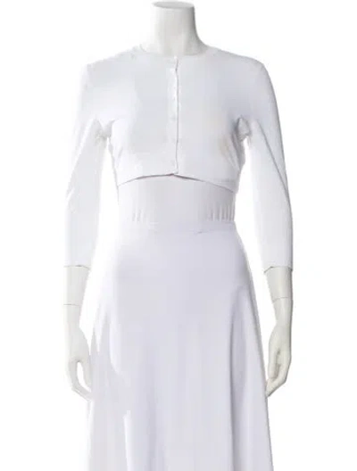 Pre-owned Alaïa Crew Neck Sweater In White