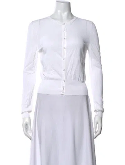 Pre-owned Alaïa Crew Neck Sweater In White
