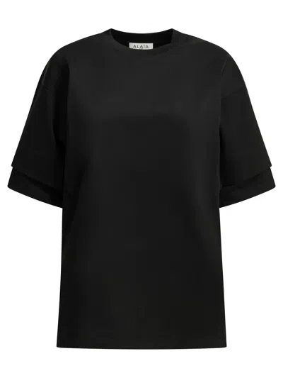 Alaïa Cotton Jersey Crew-neck T-shirt In Black