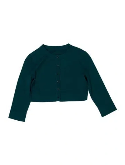 Pre-owned Alaïa Crew Neck Three-quarter Sleeve Crop Top In Blue