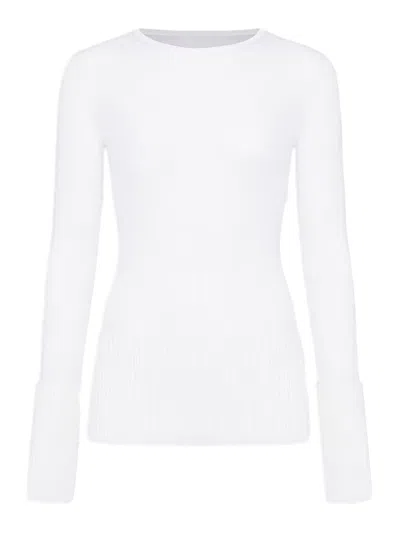 Alaïa Crew Neck Top In Merino In White