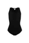 Alaïa Ribbed Texture Scoop Neck Sleeveless Body In Black