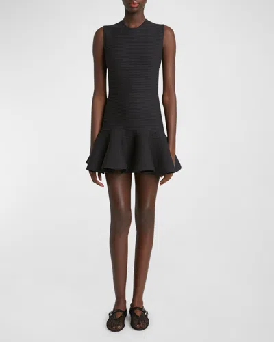 Alaïa Crino Skater Mini Dress In Black