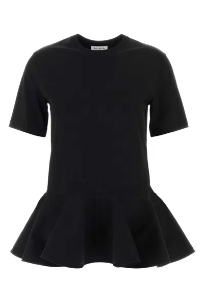 Alaïa Alaia Crino Tshirt Cotton Jersey In Black
