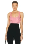 Alaïa Crinoline Bodysuit In Rose Vif